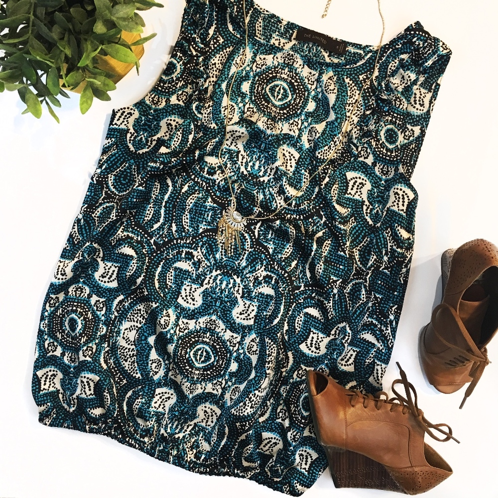 The Limited Silky Print Top Size Small